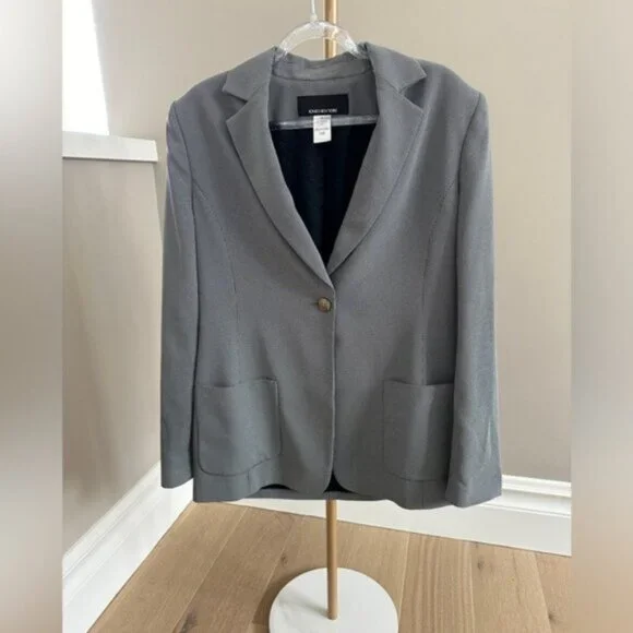 Vintage Jones New York Houndstooth Blazer Size 6 Black White Classic Tailored - Picture 8 of 8